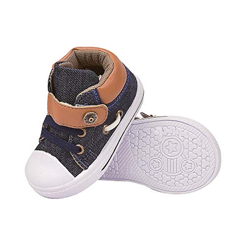 Tênis infantil Masculino Lona Confort Cano Médio Solado Leve Jeans Escuro 21/22