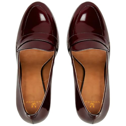 Image of MOOMMO Women Chunky Block Heel Pumps Closed Round Toe Slip On Oxford Loafers Shoes High Heels Snakeskin Work Pump Suede Loafer for Office Ladies Classic Formal Business Professional Fall 4-13 M US
