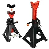 Upgraded Jack Stands 6 Ton (13,200 LBs) with 2 Crossbars and Double Pin Locking,Safe and Stable,Jack Stands 15.35"-22.05" Adjustable with Rubber Pads for Trucks,Home,Garage, SUV,Car,UTV/ATV,1 Pair