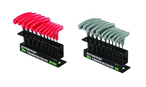 20 Piece T-Handled Allen Wrench Bit Hex Key Set Sae & Metric With Stand #TOP1