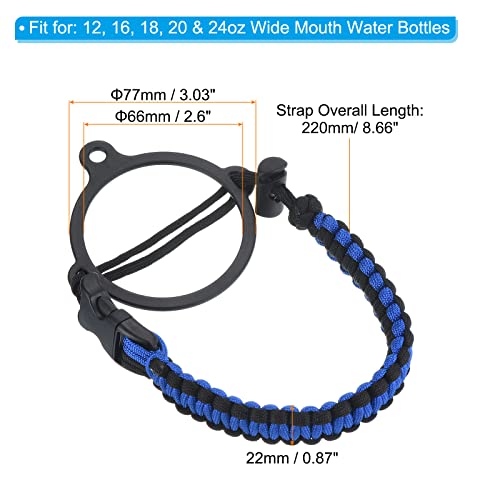 PATIKIL Water Bottle Holder, Paracord Handle Carrying Lanyard Strap Carrier with Ring for 12oz to 24oz Wide Mouth Bottles - Image 2