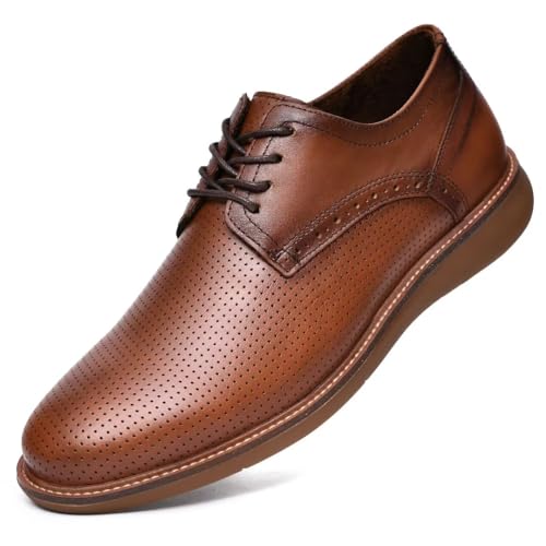 Holy ark Oxford Shoes, Lace Up Casual Brogue Formal Business Dress Oxfords for Men, Dark-Brown 11.5