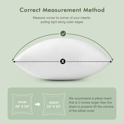 TOPGREEN Ogranic Feathers Down Pillow Inserts 22x22, Pack of 2, White by TOPGREEN - Used condition - Image 4
