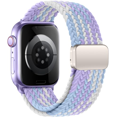 Image of Qimela Sport Loop Compatible with Apple Watch Band 38mm 40mm 41mm 42mm 44mm 45mm 46mm 49mm for Women Men,Magnetic Strap Stretchy Braided Wristband for iWatch Series 11 10 9 8 7 6 5 4 SE Ultra 3 2 1