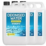 HYDROFYX 15L (3 x 5L) Deionised Water – Demineralised, Low Conductivity – Fast Dispatch – For Irons, Steam Cleaners, Car Batteries, Radiators & Cleaning