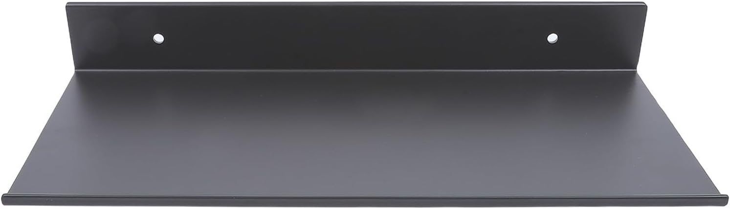 Operitacx Metal Floating Shelves - 12" Wall Mounted Photo Ledge for Bedroom Kitchen - Minimalist Black Shelf for Home Decor and Office Storage