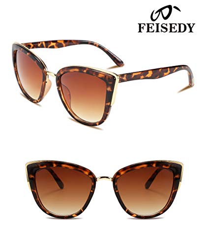 Feisedy Cateye Sunglasses Women Vintage Cat Eye Female Ladies Sun Glasses B2498 #TOP2
