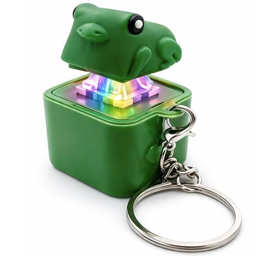 Image of Frog Sound Keychain - CUTE & FUNNY Croaking Battery Frog Key Ring for Kids, Bags, Car Keys, Gifting | Portable Funny Animal Toy Keychain