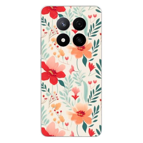 1001coques Coque Compatible avec Xiaomi Redmi Note 14 Pro 5G, Xiaomi Redmi Note 14 Pro Plus 5G - Housse Fine en Silicone Transparente - Design Flower Wall