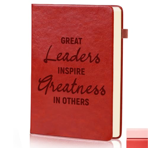 Boss Appreciation Gift Leadership Journal Notebook,Lined Journal for Men,Great Leaders Inspire Greatness in Others,Leader Supervisor Mentor Gifts,A5 Size (5.7" x 8.3") 200 Pages 100 GSM Thick Paper(Brown)