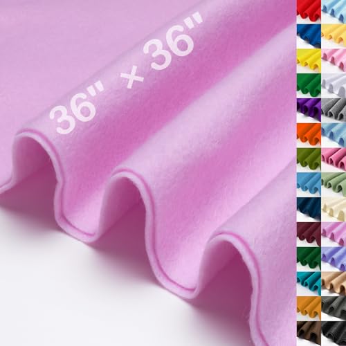 Image of XSEINO Light Purple Large Felt Fabric 36 inch X 36 inch(1 Square Yard), 1.4 mm Thick Soft Felt Fabric Sheet for Crafts, Purple Series Colors Soft Nonwoven Fabric, Fit for Decoration, Sewing, DIY Crafts