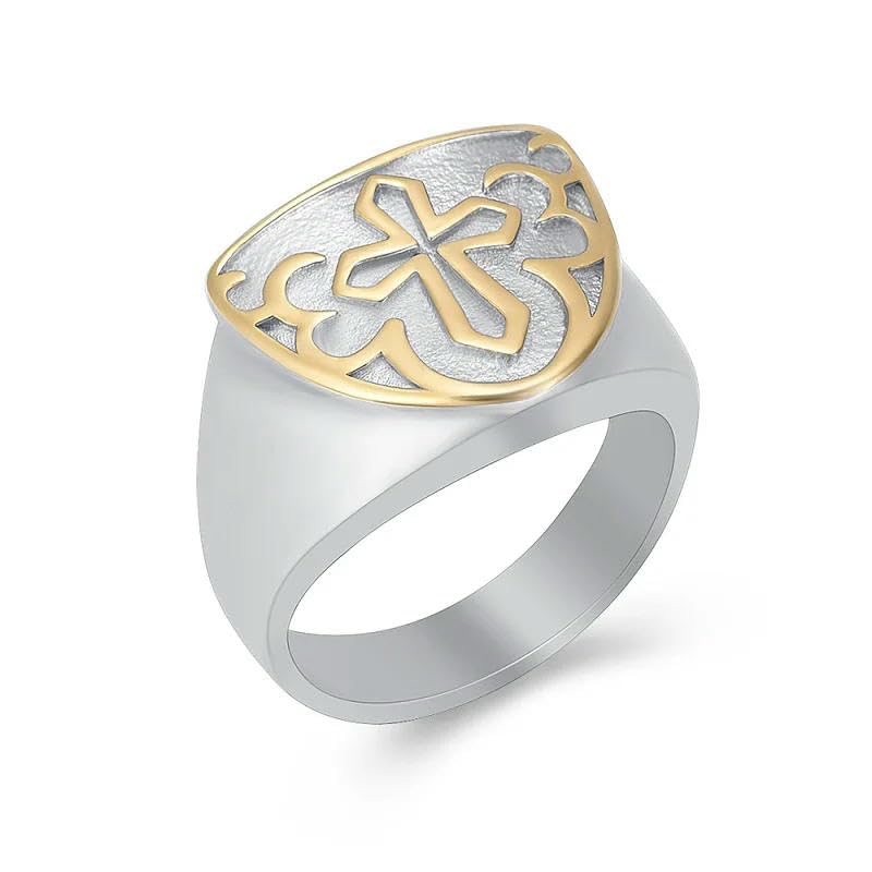 Bague pour cendres homme en acier inoxydable avec croix un bijou memorial durable