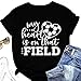 Women My Heart is on that Field Soccer Graphic T-Shirt (Black,Medium,US,Alpha,Adult,Female,Medium,Regular,Regular)