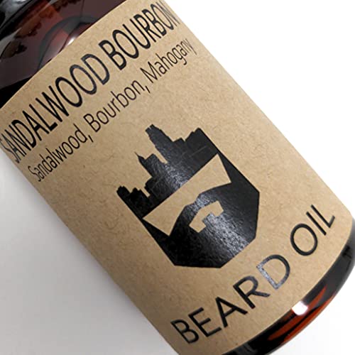 Oakcitybeardco. - Sandalwood Bourbon - 2 Ounce - Beard Oil - Beard Conditioner - Sandalwood - Bourbon - Mahogany - Our Most Popular Scent! #TOP1