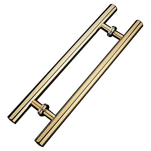 Poignée de porte va-et-vient en H acier inoxydable pour porte en verre et bois