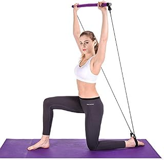 Portable Pilates Bar Kit with Resistance Band Yoga Pilates Stick Yoga Exercise Bar