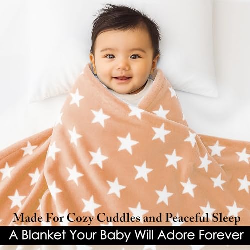 Image of GLUN Fleece Baby Blanket for Newborn, Pack of 2 Different Colours Blue & Brown Combo, All-Season Blanket Ultrasoft Baby Blanket for Babies
