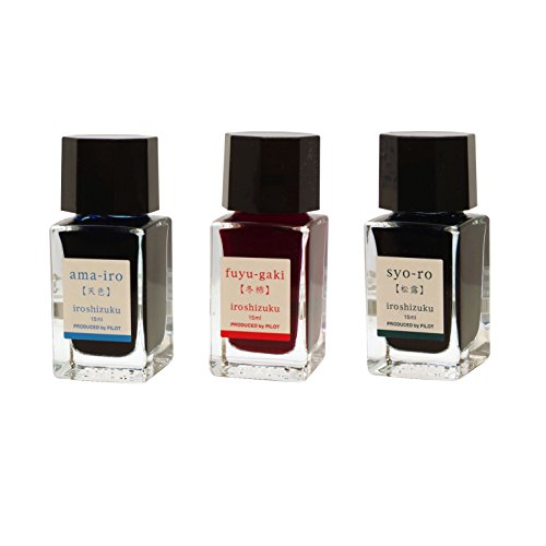 Pilot Iroshizuku Mini Fountain Pen Ink - 15 Ml Bottle 3 Colors Set - Ama/Fg/Sy (Japan Import) #TOP1