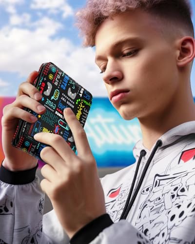 Image of Bistup Boys Wallet Cute Leather Bifold Wallet Video Game for Teen Boys Cool Fun Credit Card Cash Id Holder Rfid Blocking Gamer Bi Fold Small Wallets With Coin Pocket Slim for Teens Youth Little Boy