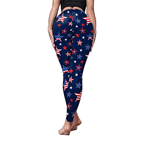 Rcimuue American Flag Leggings For Women Plus Size High Waisted Soft Yoga 4Th Of July Usa Patriotic Pants Blue #TOP2