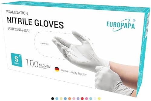 EUROPAPA® 200 x jednorazowe rękawiczki nitrylowe bez talku rękawice badawcze EN455 EN374 bez lateksu rękawiczki jednorazowe rękawiczki dostępne w rozm. S, M, L & XL (S, pomarańczowe)