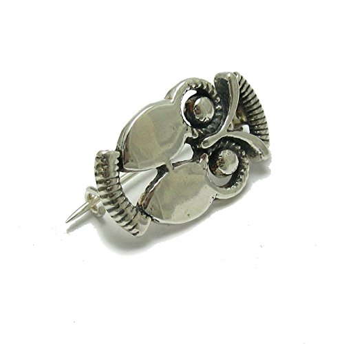 Broche en argent massif 925 Hibou A000144 Empress bijou totem femme et homme