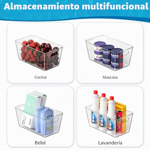 Miniatura 6 de Hpylif H Organizador De Nevera Transparente - Juego De 6, Organizador De Despensa, Cajas De Almacenaje De Refrigerador Para La Cocina, Despensa, Armarios, Encimeras - Sin Bpa 24 X 13 X 11.5 Cm