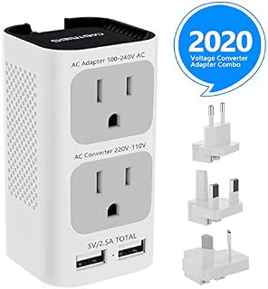 Castries Voltage Converter Travel Adapter Combo, 2020 Upgraded Travel Converter Power Step Down