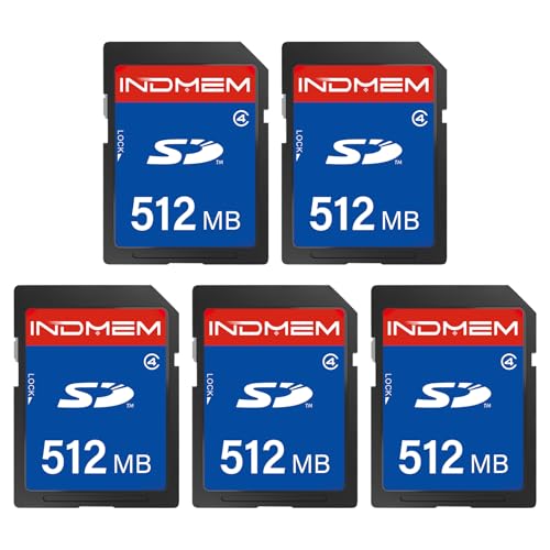 512MB SD Card (5 Pack), SD Flash Memory Cards UHS-I U1 Class 4 High-Speed Full HD Video Compatible with Digital Point-and-Shoot Cameras, HD Camcorders, DSLR and PC