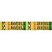 Brady 90479, 0.75" - 2.375" Dia. Vinyl Pipe Marker: Po Liq Ammonia Low, 50 Cards