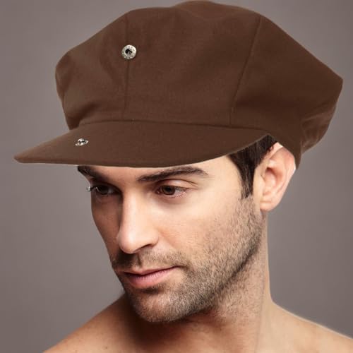Men's 100% Winter Wool Super Oversized Newsboy Drivers Cabby Cap Hat XL Brown