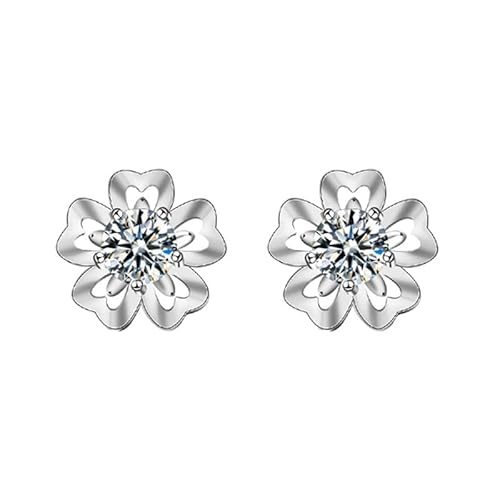StarGems 0,5 ct Moissanite 925 Silber Platinierter Kirschblüten Ohrstecker B4638 Cover