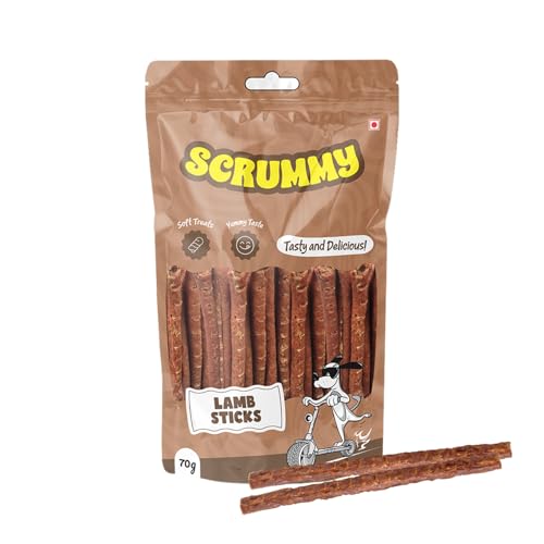 Image of Scrummy Lamb Stick Dog Treats, 70g Soft & Tasty Training Snacks | High Protein, Easy to Digest, Healthy Rewards for Puppies & Adult Dogs