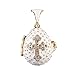 Produktbild Fabergé-Stil Ei Anhänger/Charm mit Kreuz und Engel 2 cm weiß #YF22-45-01
