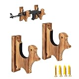 MANNIFEN Gun Rack Gun Wall Rack Up Displays Horizontal Gun Rack and Shotgun Hooks