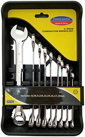 Suosi-GSCM 9-Piece Metric Combination Wrench Set, 8mm-19mm/Full Polishing/Mirror Finish