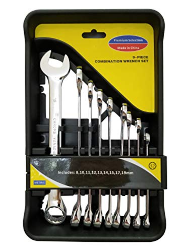 Suosi-Gscm 9-Piece Metric Combination Wrench Set, 8Mm-19Mm/Full Polishing/Mirror Finish #TOP1