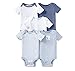 Lamaze Baby Organic Essentials 5 Pack Shortsleeve Bodysuits, Blue, 6M