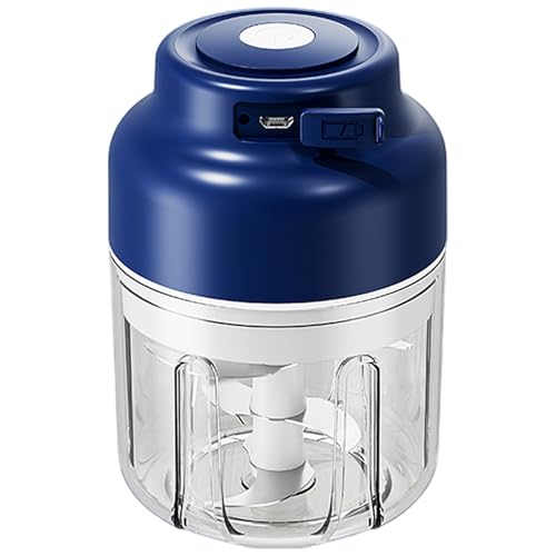 Electric Garlic Chopper Portable Wireless Garlic Grinder with 6 Blades USB Charging Electric Food Chopper for Onion, Ginger, Baby Food