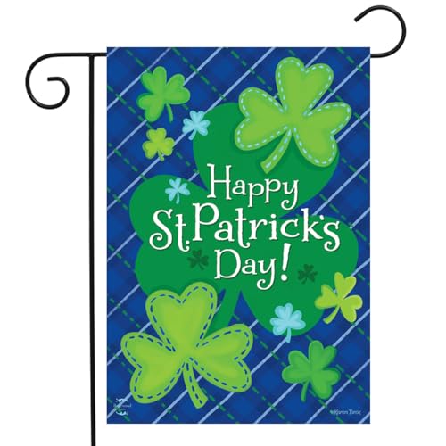 Briarwood Lane St. Patricks Day Garden Flag 12x18 For Outdoor Happy Shamrocks For St. Patricks Day Shamrock Irish Garden Flag Garden Flag Flags For Outside