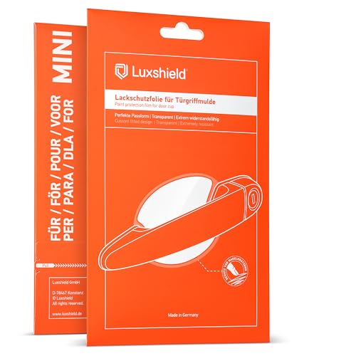 Luxshield Car Door Handle Protection Film for recessed grips for MINI Cooper 5-Door Hatch 3 (III) F55 I 2014-2024 - Anti-Scratch Foil - Clear Paint Protection Film