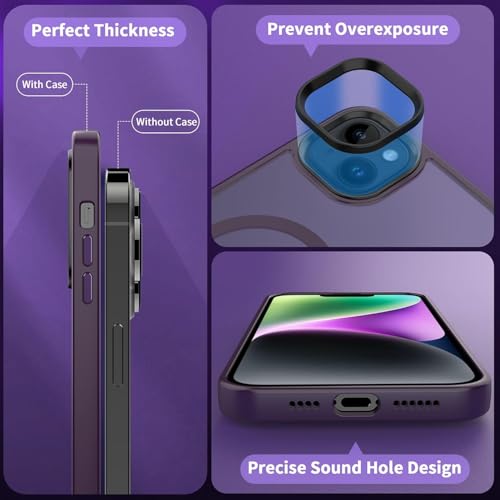 Image of iPhone 13 Magsafe Hard Back Case | Matte Design & 360 Protection | Military-Grade Apple iPhone 13 Cover | Strong Magnet Back - Purple