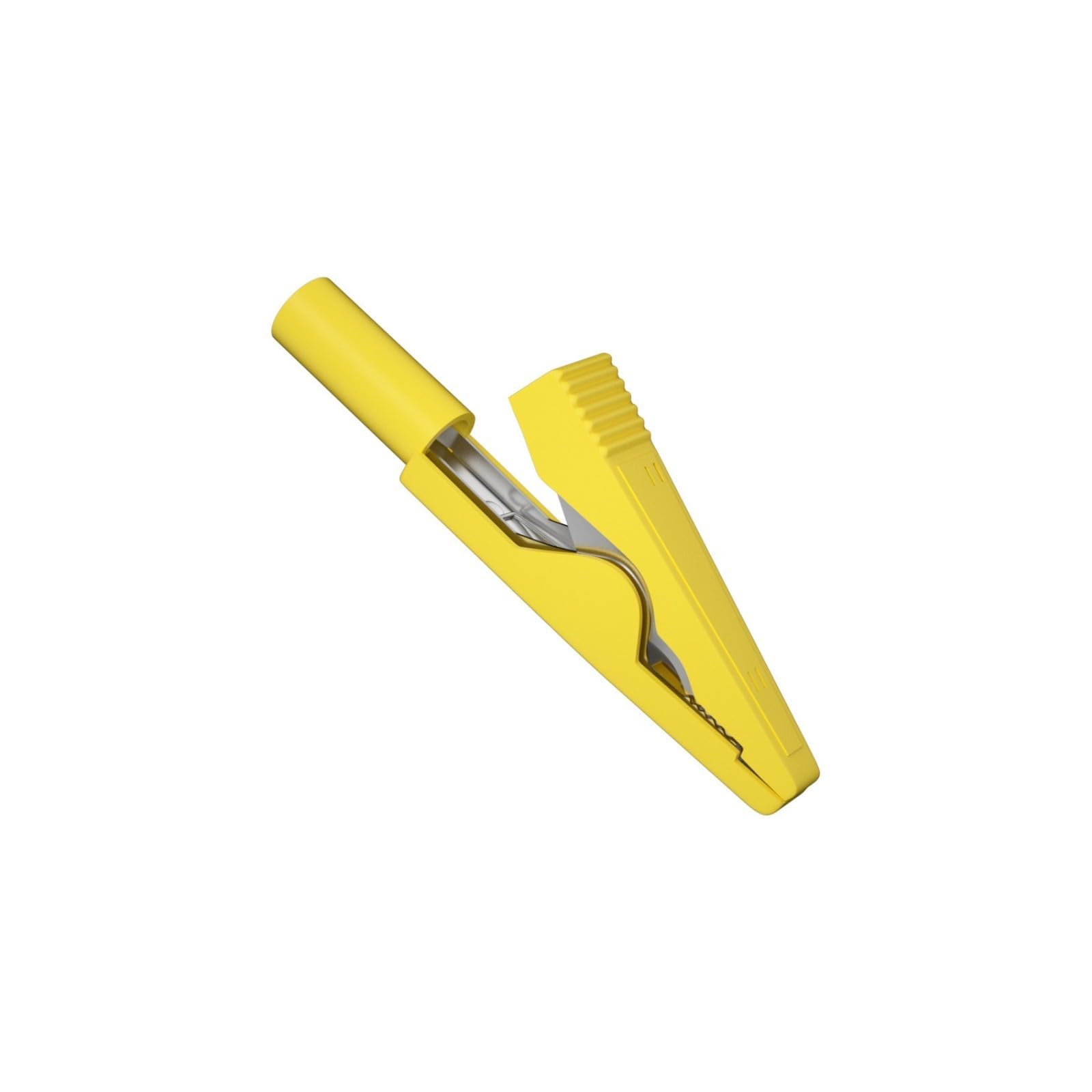 Woedpez Yellow 2Mm 10A Insulated Copper Clips High-Temp For Lab/Industrial Testing & Banana Plugs Secure Grip Clips