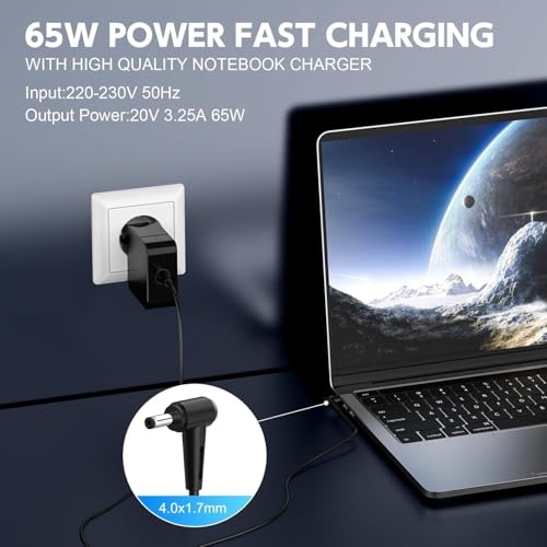 Image of 65W 20V 3.25A AC Adapter for Lenovo Laptop Charger，Lenovo Ideapad 3 5 Flex 5 4 6 11 14 15 Flex-14 Flex-15 Flex 5-1470 5-1570 4-1470 110 110s 310 320 330 330s 510 520 520 30s (LE 65W 1.7mm)