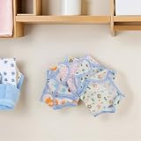 HAMPPLIES 5 Szt. Częściowy Pieluch Treningowych z Miękkiej Bawełny Wielorazowe Dopasowane Spodnie Pieluchowe dla Niemowląt Chłopców i Dziewczynek z Nadrukiem Zabezpieczające przed