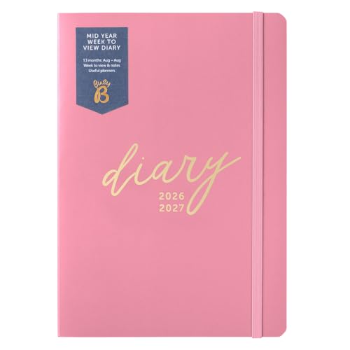 Busy B A5 Week-to-View Academic Diary Aug 2026-Aug 2027 - Bright Pink