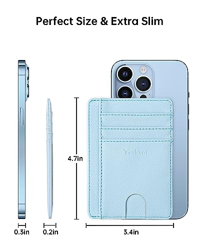 Image of Teskyer Slim Minimalist Wallet for Men, RFID Front Pocket Card Holder | Ultra Slim Front Pocket Design, 8 Card Slots, RFID Protection, Smooth Faux Leather for Everyday Carry
