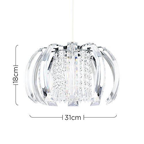 Lampadario con finitura cromata con pendenti in