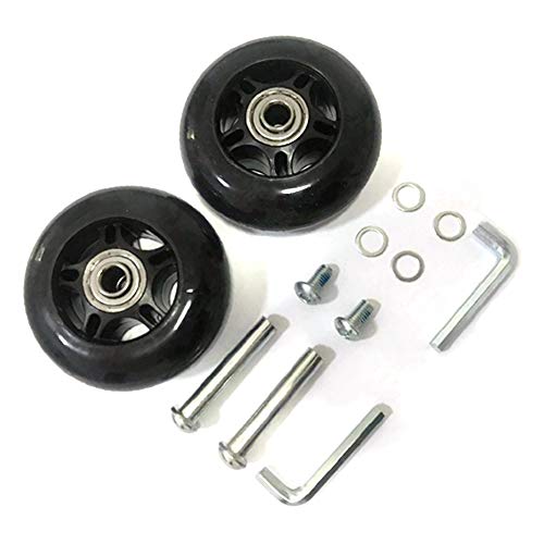 Gshfighting Black Luggage Suitcase Replacement 2 Wheels Sets 75Mm X 24Mm X 8Mm/2.95" X 0.94" X 0.31" Inline Skate Wheels Replacement Wheel With Bearings Abec 608Zz #TOP2