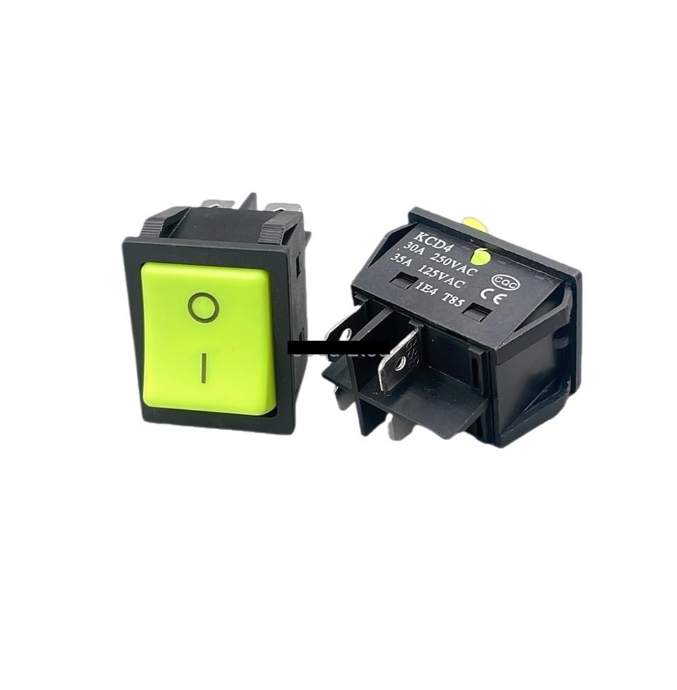 1 PCS,30/40A 250V AC High Current,ON/Off,KCD4,Sterling Silver Point,Rocker Power Button Switches(No lamp G)